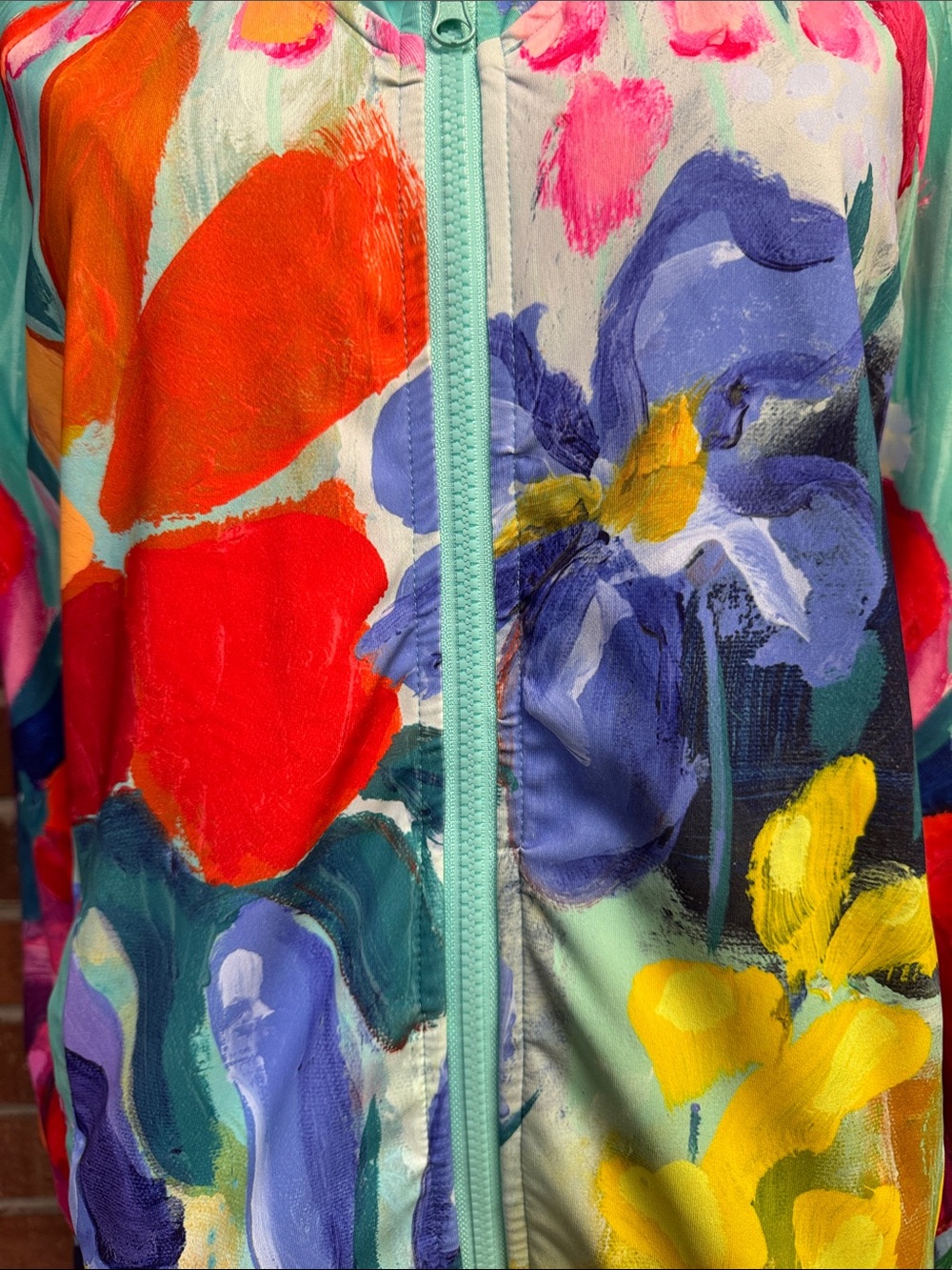 Claire Desjardins Vibrant Floral Print Zip-Up Jacket Size Medium - Picture 3 of 13